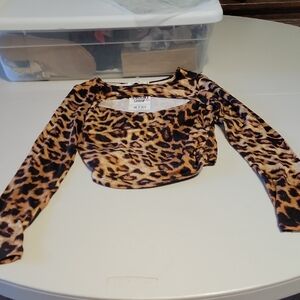 Heart & Hips Animal Print Long Sleeve Blouse